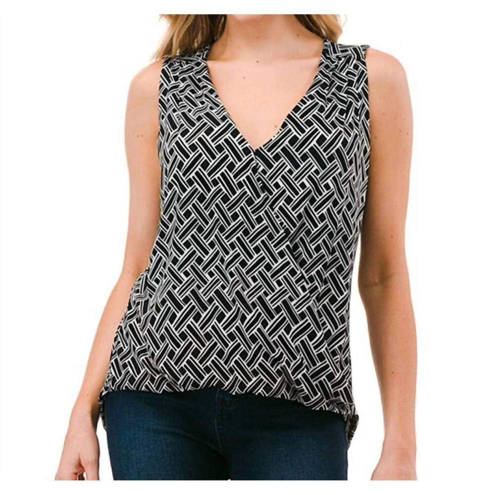 NEW ARIELLA debra printed tank in black/white